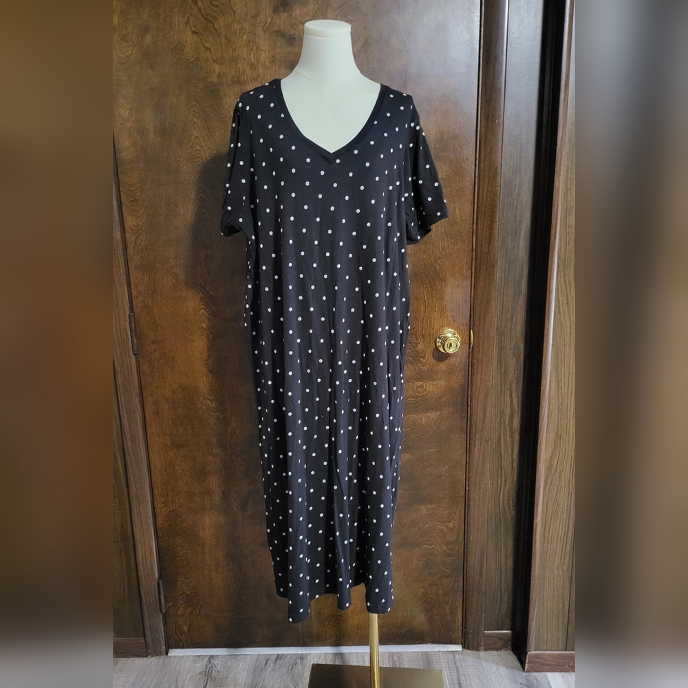 Black Polka Dot Sleep Shirt Size M/L
